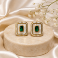 Art Deco Green Mother-of-Pearl Studs