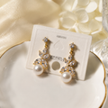 Sterling Silver Floral Pearl Drops