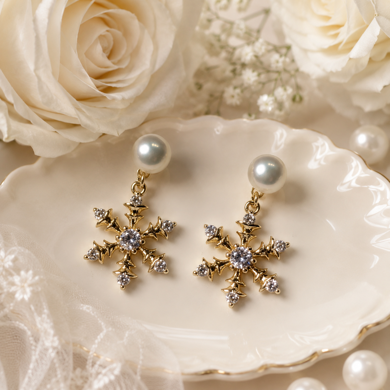 Snowflake Pearl Drops