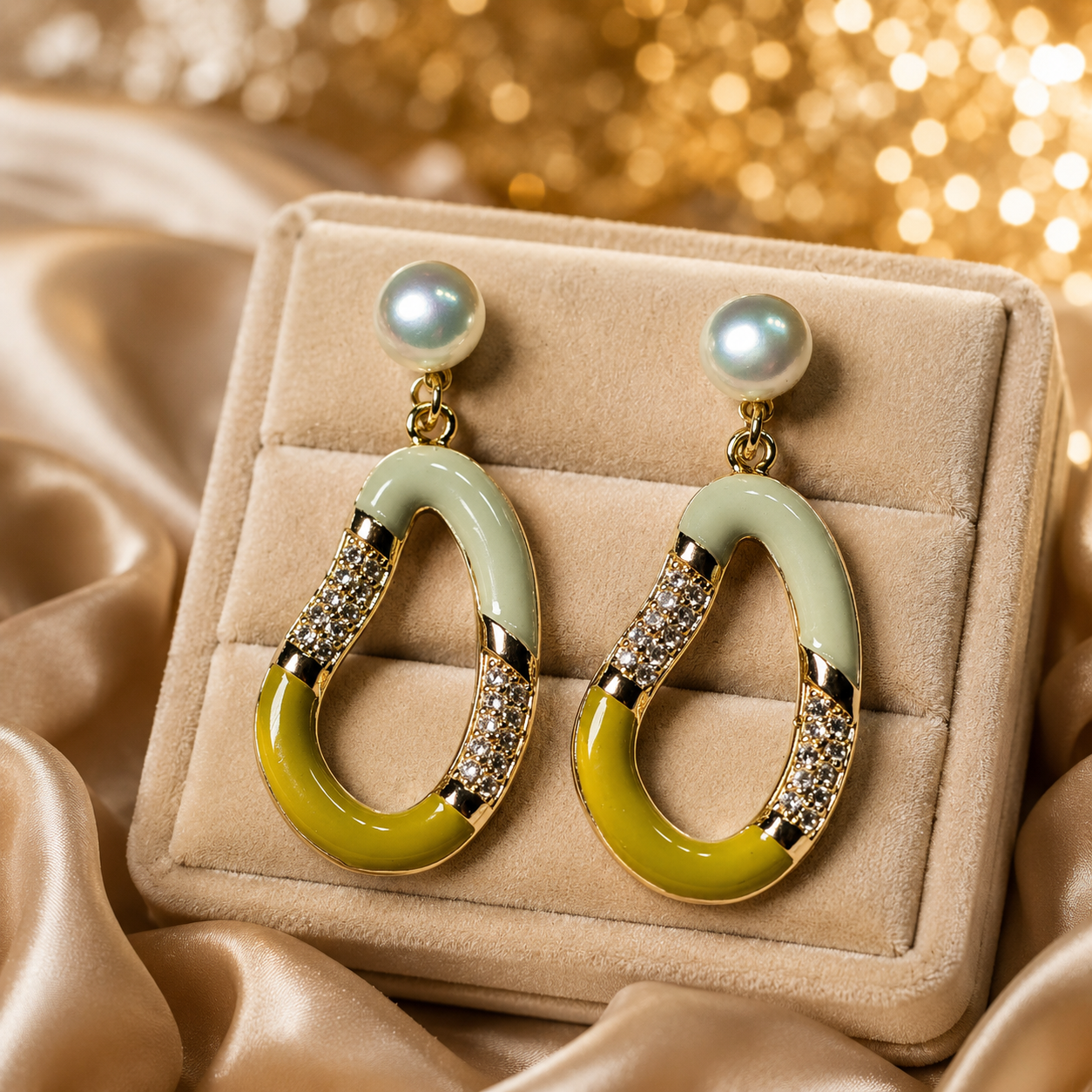 Two-Tone Green Pearl Drops