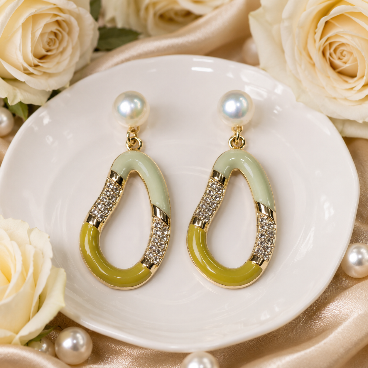 Two-Tone Green Pearl Drops
