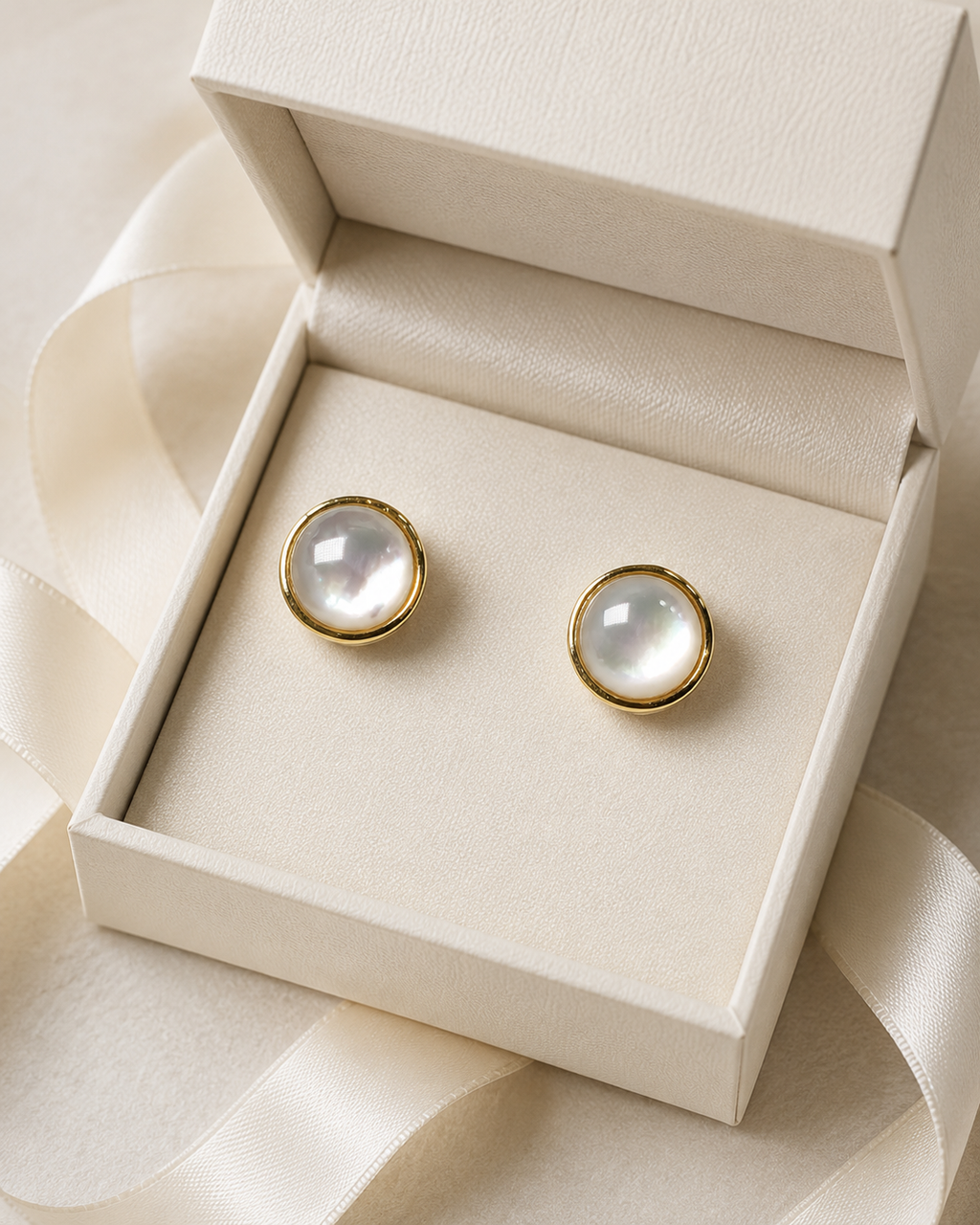Mother-of-Pearl Round Studs