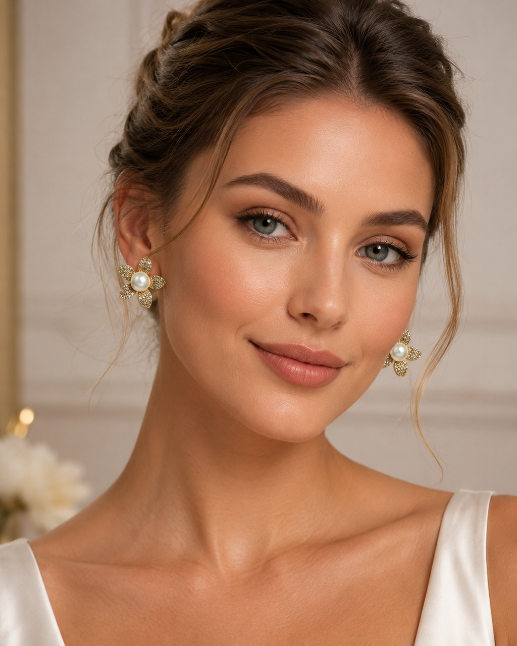 Floral Pearl Studs