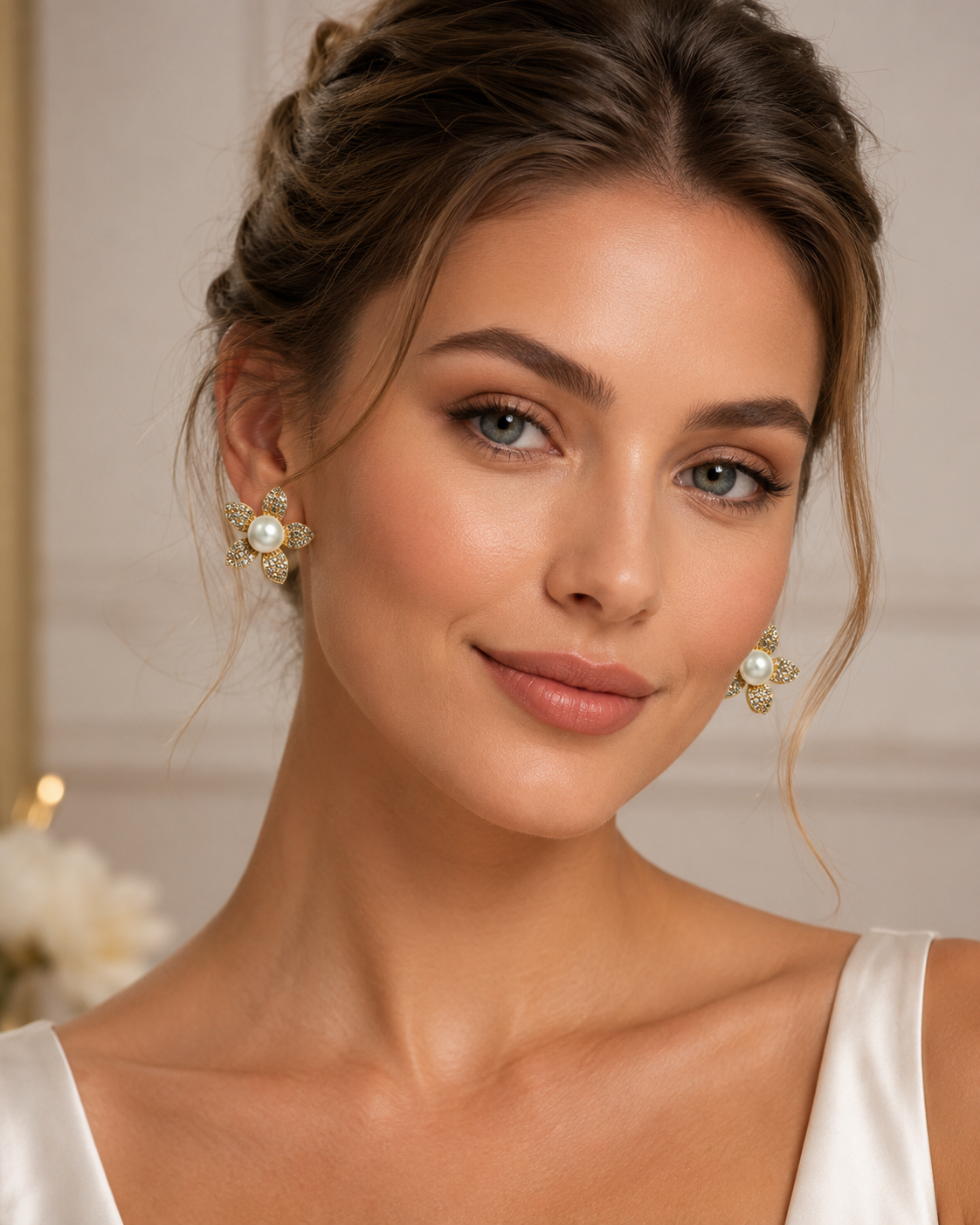 Floral Pearl Studs