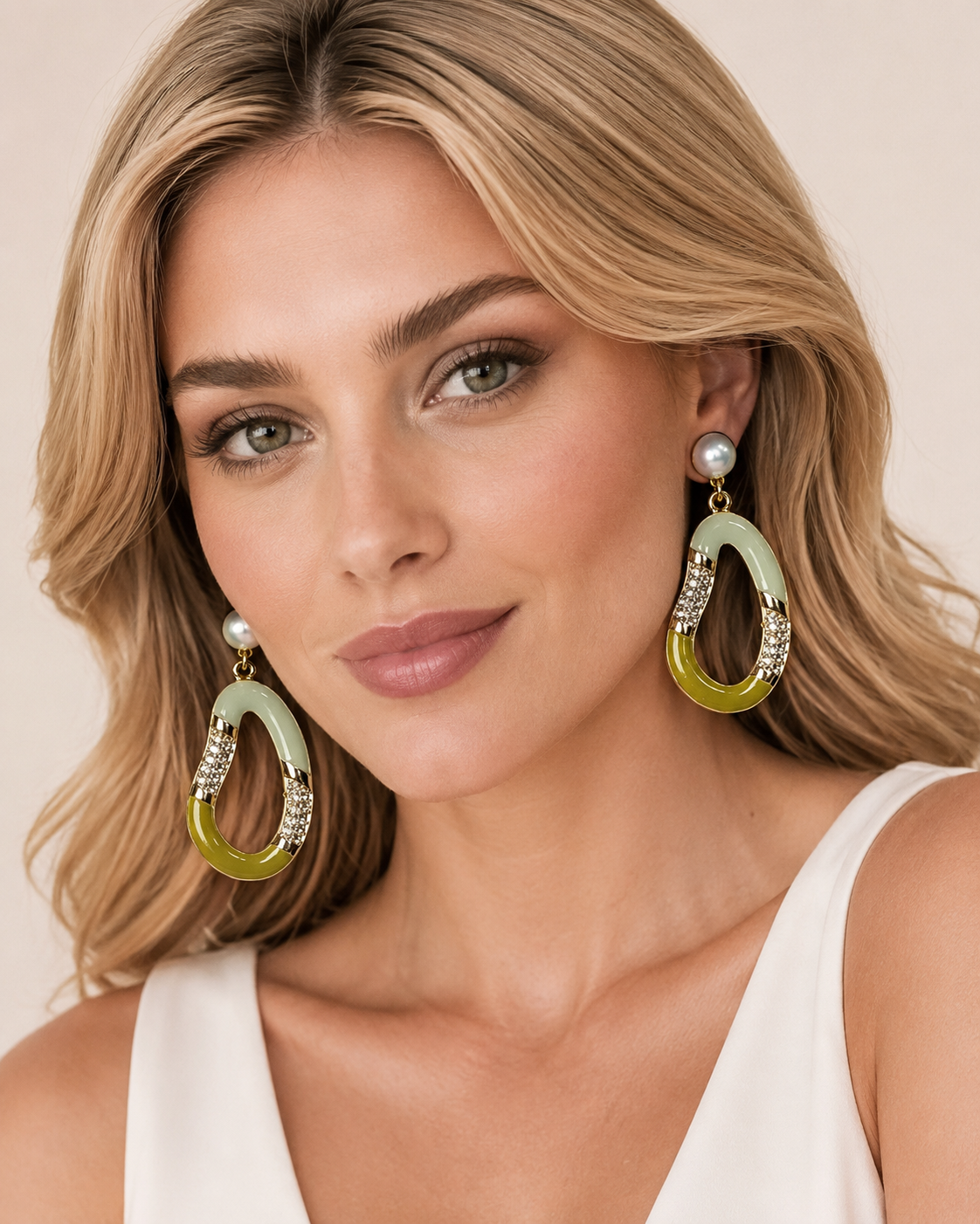 Two-Tone Green Pearl Drops