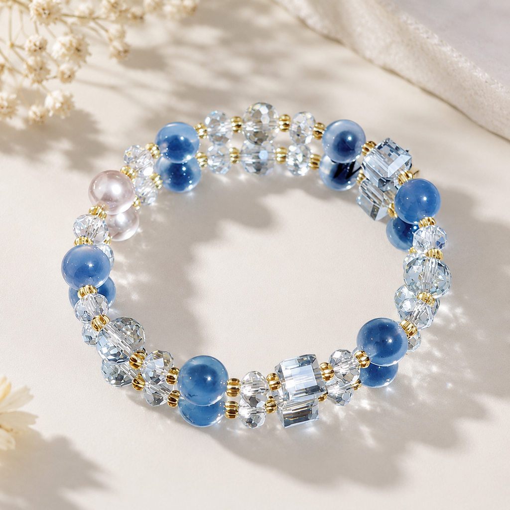 Blue Candy Agate Bracelet - 8mm Joyful Clarity