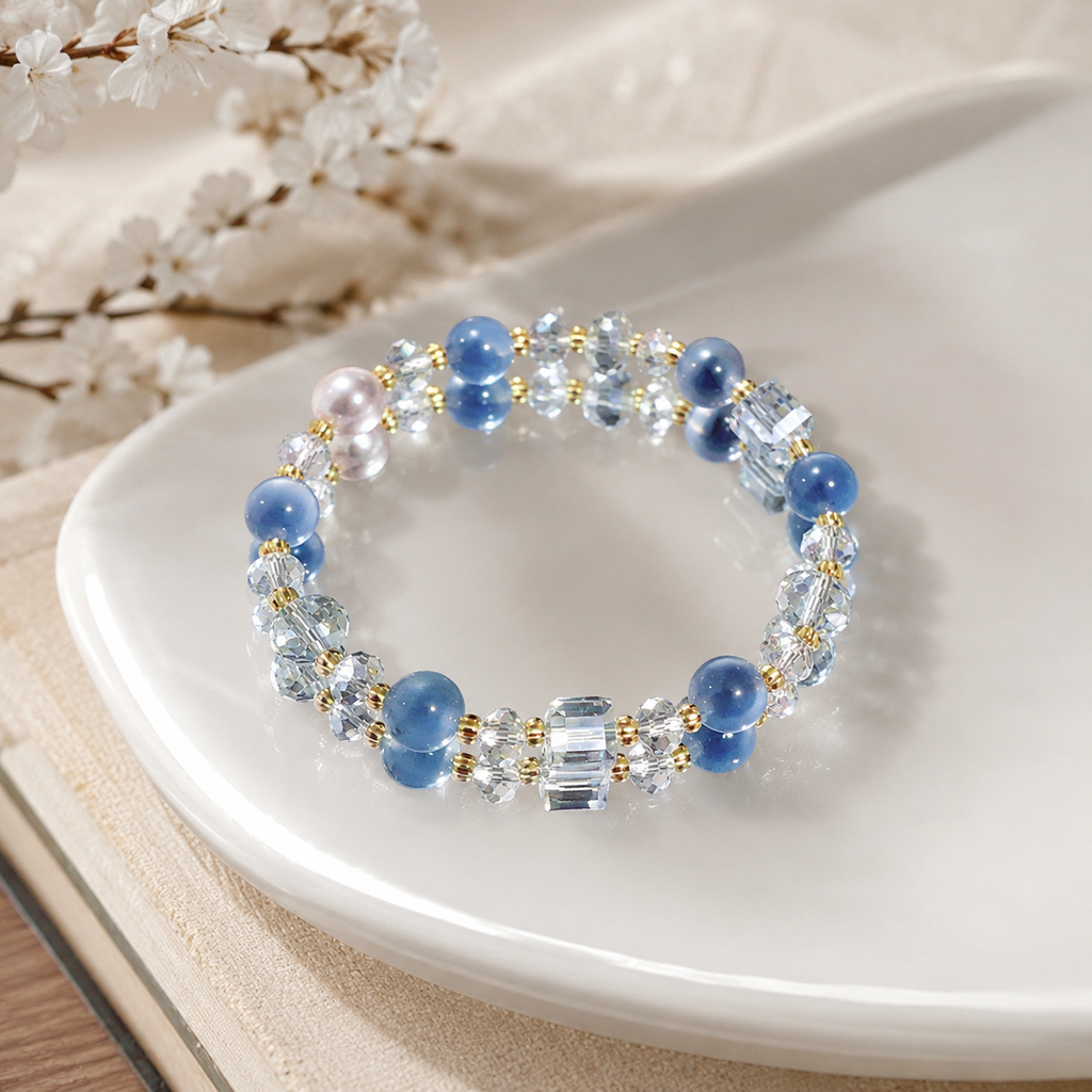 Blue Candy Agate Bracelet - 8mm Joyful Clarity