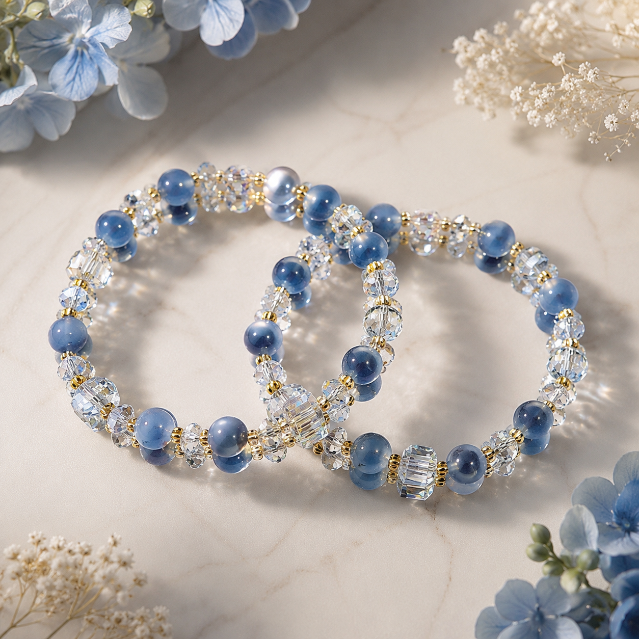 Blue Candy Agate Bracelet - 8mm Joyful Clarity
