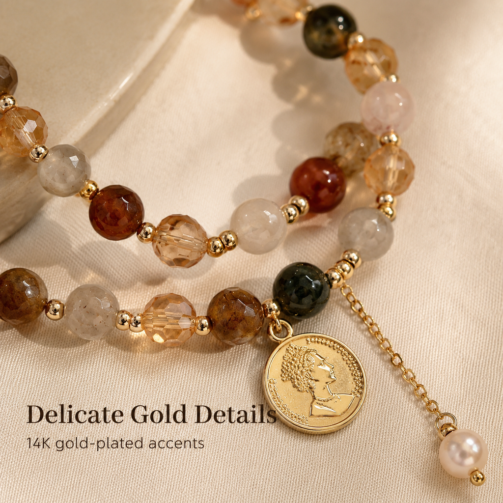 Mixed Rutilated Quartz Bracelet - 8mm Energy Mix