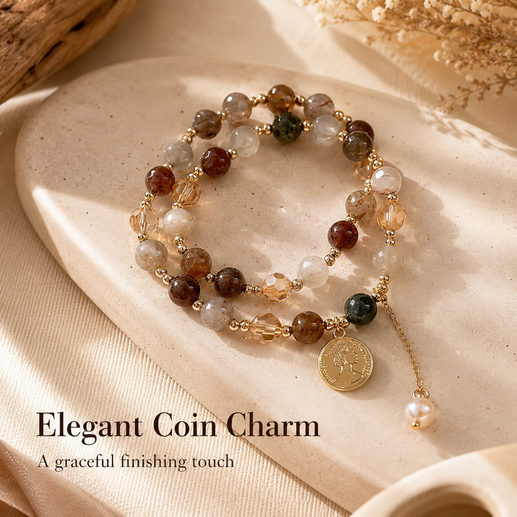 Mixed Rutilated Quartz Bracelet - 8mm Energy Mix