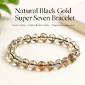 Black Gold Super Seven Bracelet — Dark Luxury Energy — 12mm