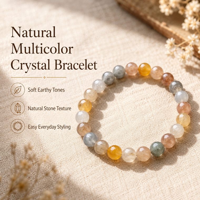 Pink Rutilated Quartz Bracelet - 8mm