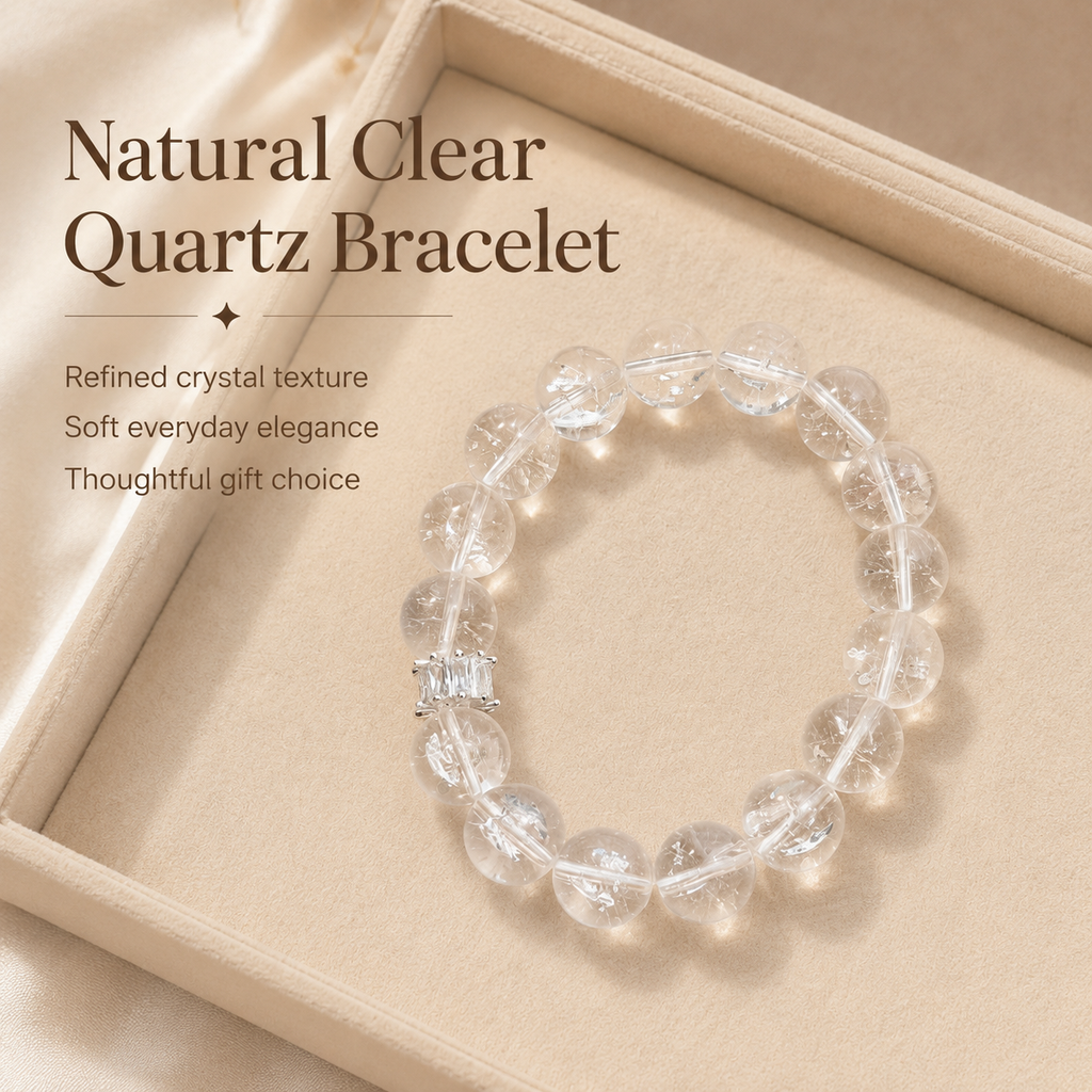 Clear Quartz Bracelet - 12mm Clean Energy