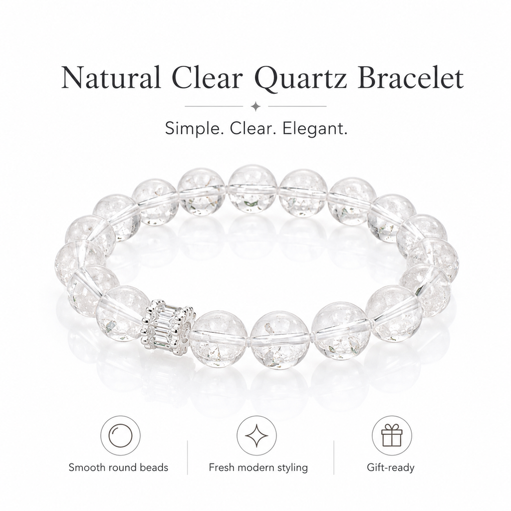 Clear Quartz Bracelet - 12mm Clean Energy