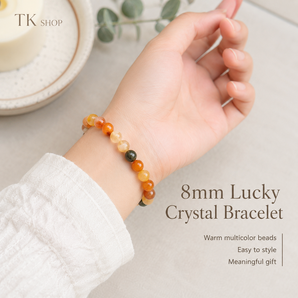 Fu Lu Shou Fortune Crystal Bracelet - 8mm