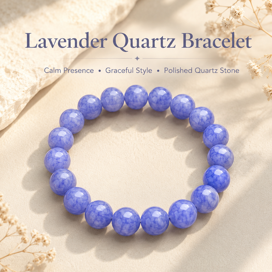 Lavender Blue Quartz Bracelet - 10mm