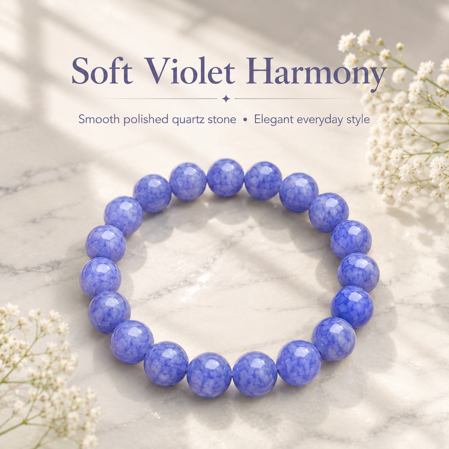 Lavender Blue Quartz Bracelet - 10mm