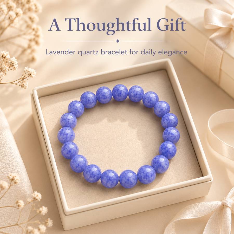 Lavender Blue Quartz Bracelet - 10mm