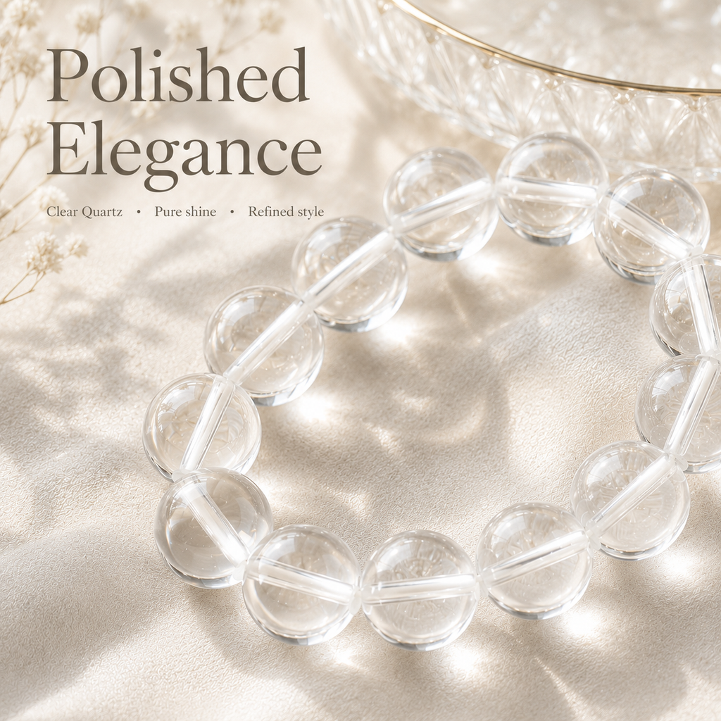 Clear Quartz Bracelet - 12mm Everyday Clarity
