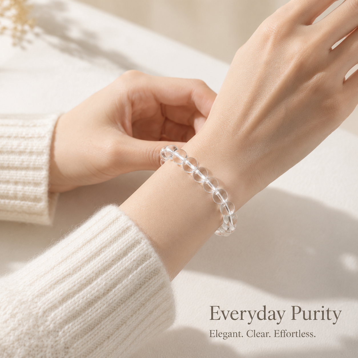 Clear Quartz Bracelet - 12mm Everyday Clarity