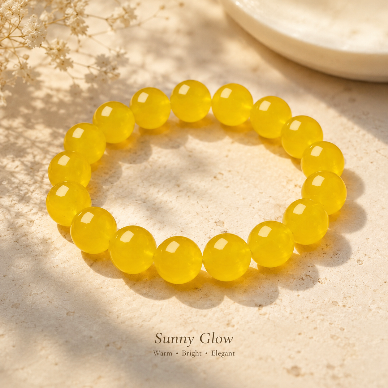 Sunny Glow Tangerine Quartz Bracelet - 14mm