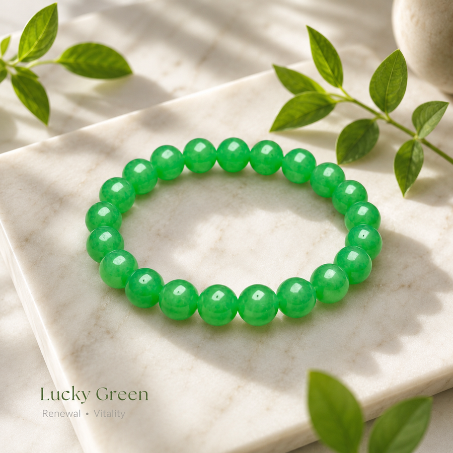 Deep Green Quartz Bracelet - 10mm