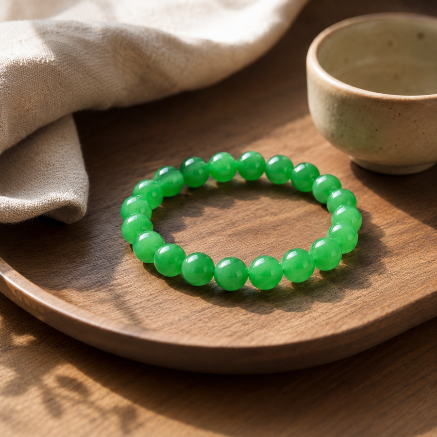 Deep Green Quartz Bracelet - 10mm