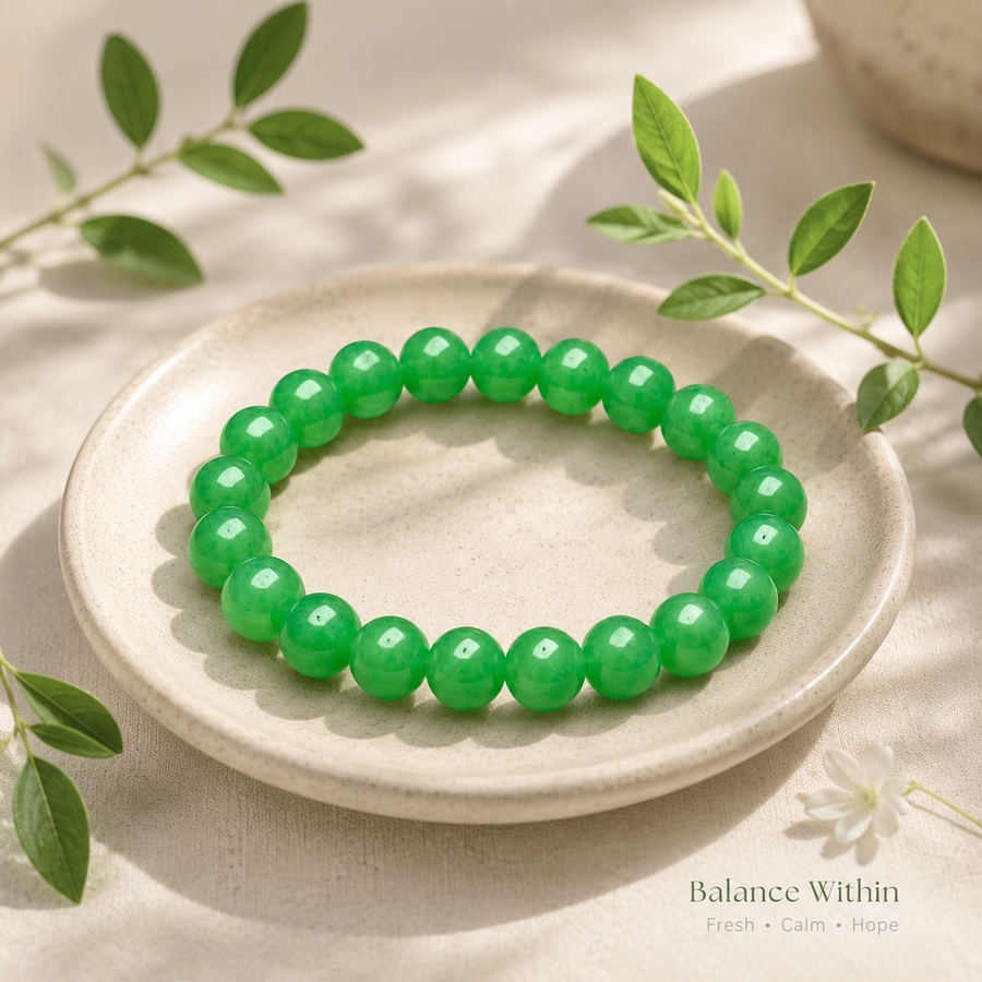Deep Green Quartz Bracelet - 10mm