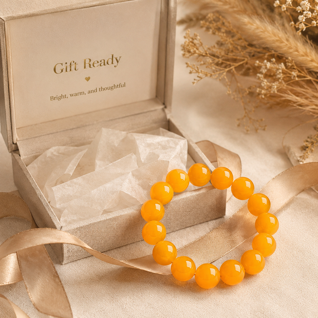 Orange Glow Quartz Bracelet - 14mm