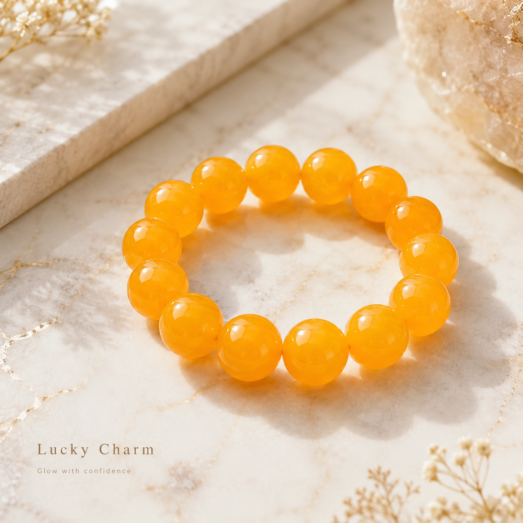 Orange Glow Quartz Bracelet - 14mm