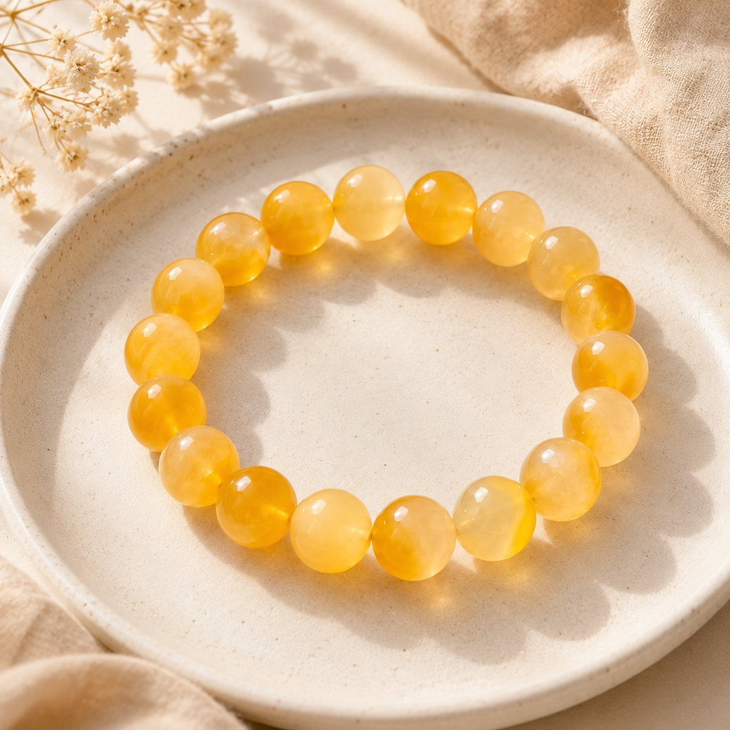 Golden Glow Quartz Bracelet - 14mm