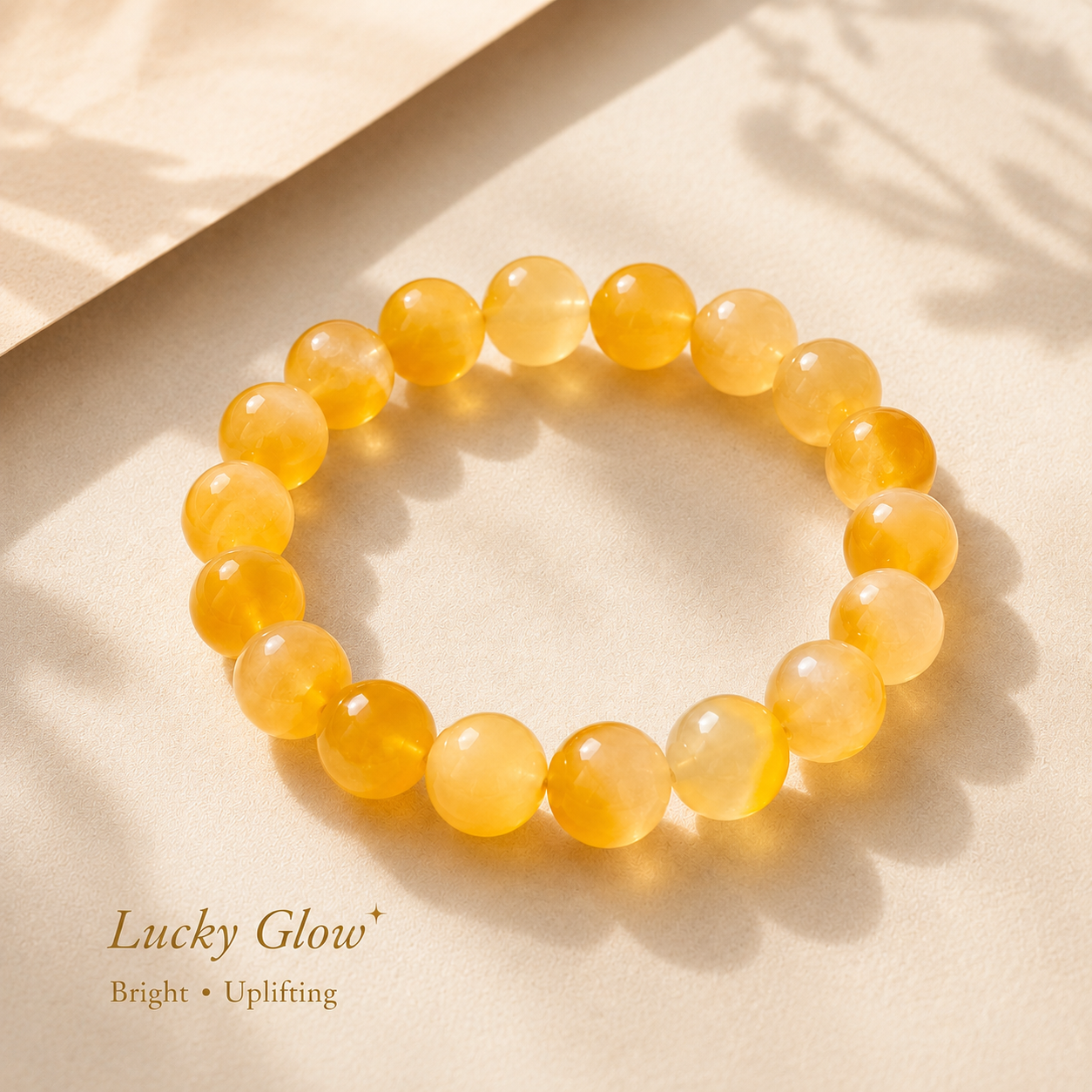 Golden Glow Quartz Bracelet - 14mm