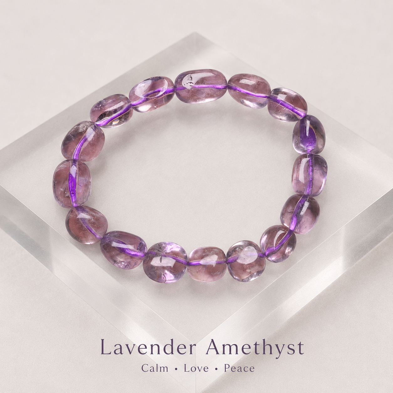 Lavender Amethyst Nugget Bracelet - Soft Calm