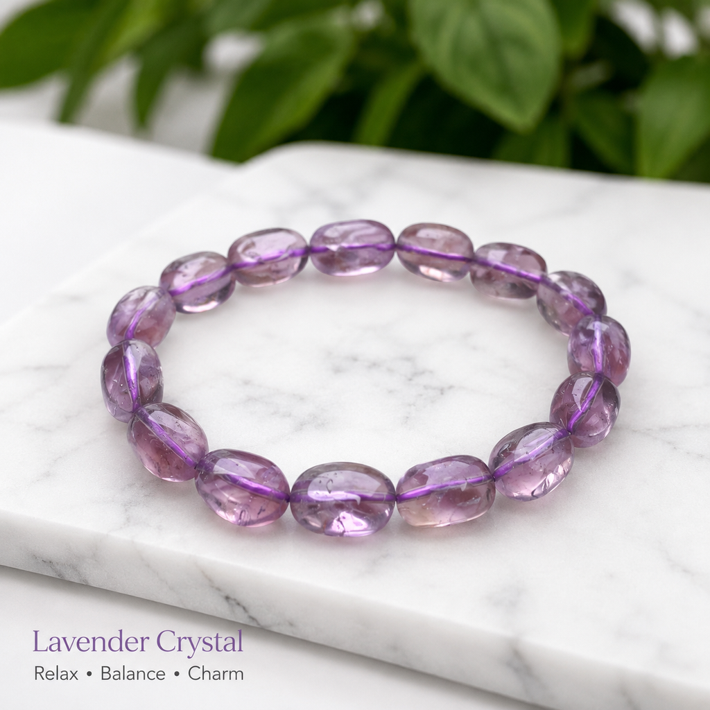 Lavender Amethyst Nugget Bracelet - Soft Calm