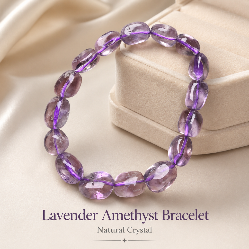Lavender Amethyst Nugget Bracelet - Soft Calm