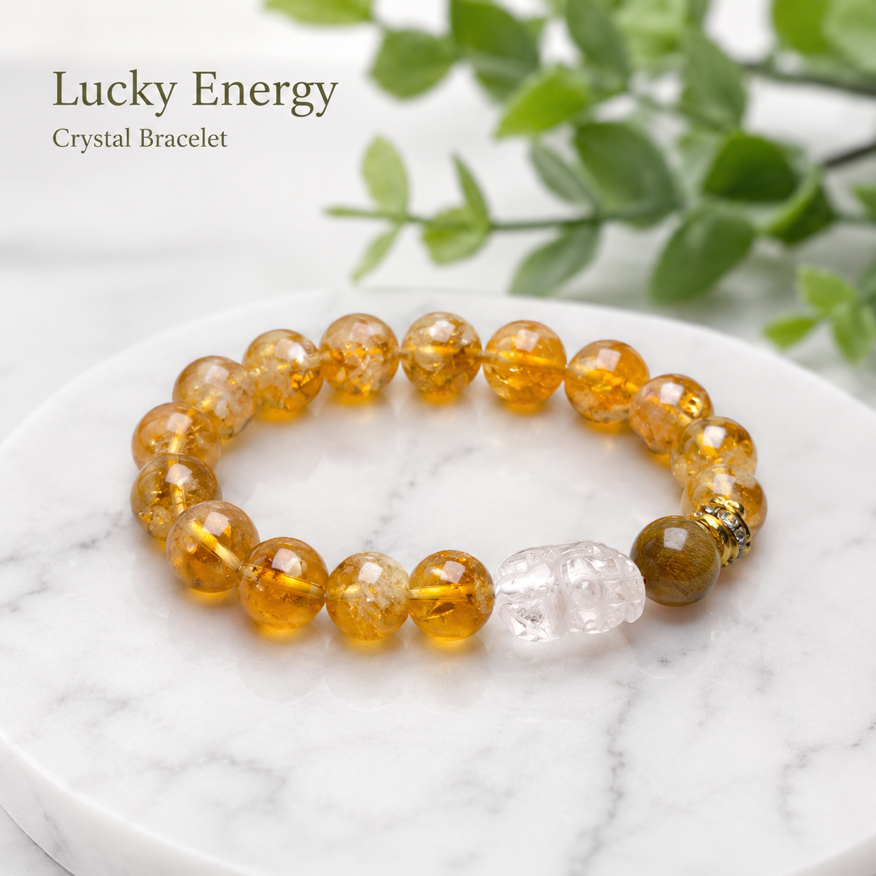 Citrine Pixiu Bracelet - 12mm Wealth Intention
