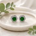 Natural Diopside Stud Earrings in 925 Sterling Silver, 5mm Gemstones
