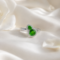 Natural Diopside Two-Stone Ring in 925 Sterling Silver, 3mm & 5mm Gemstones