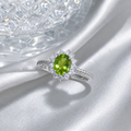 Natural Tourmaline Ring in 925 Sterling Silver, 5x7mm Oval Vintage Halo Ring