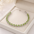 Natural Peridot Tennis Bracelet in 925 Sterling Silver, 5mm Gemstones
