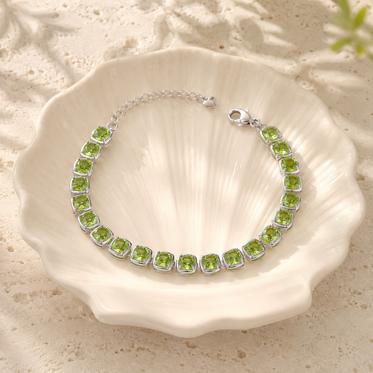 Natural Peridot Tennis Bracelet in 925 Sterling Silver, 5mm Gemstones