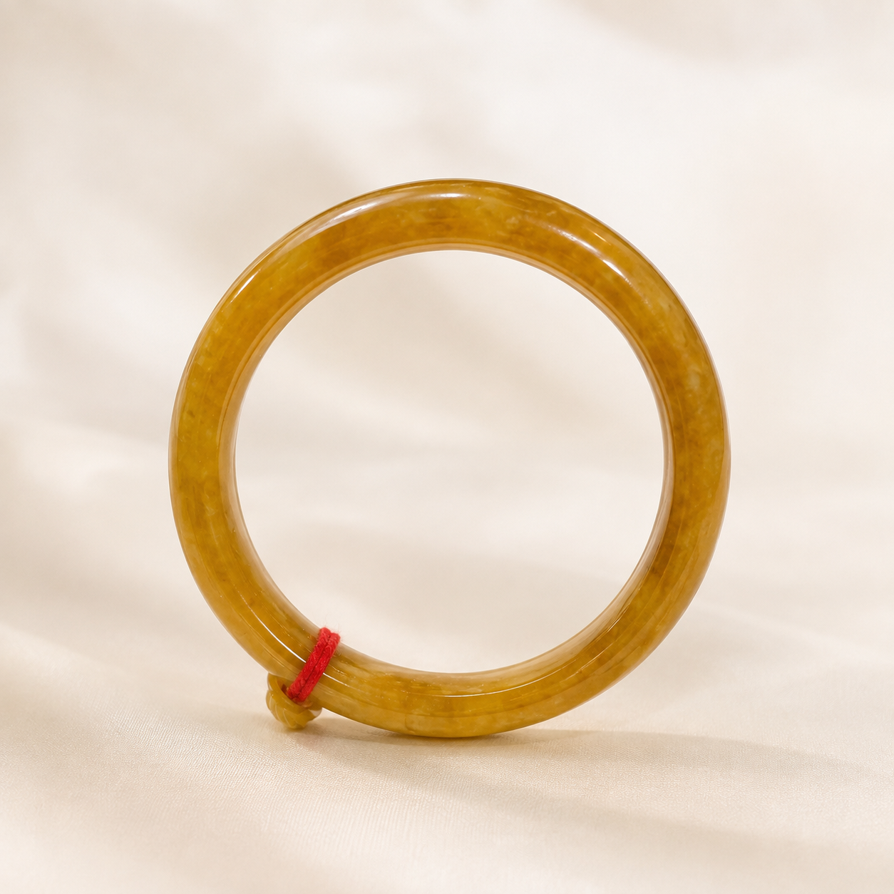 Treated Jadeite Bangle - Yellow Tone