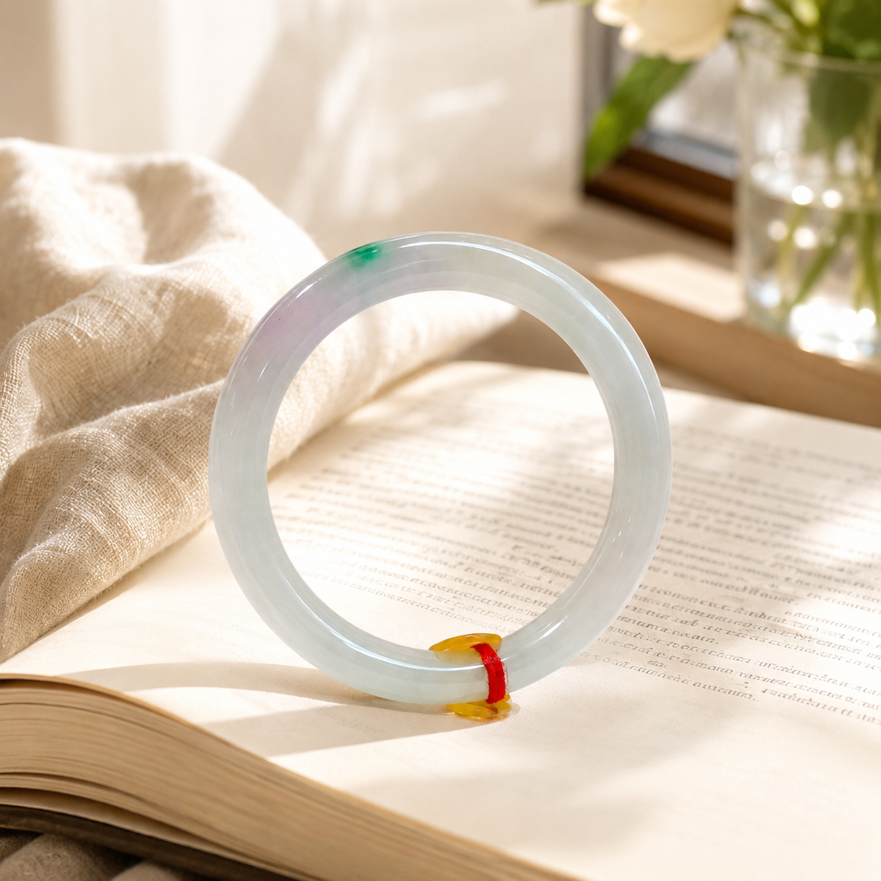 Treated Jadeite Bangle - Lavender Tone