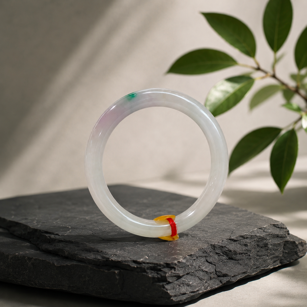 Treated Jadeite Bangle - Lavender Tone