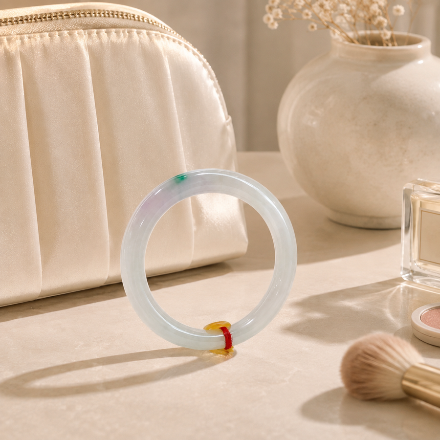 Treated Jadeite Bangle - Lavender Tone