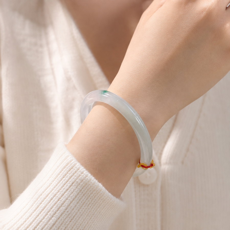 Treated Jadeite Bangle - Lavender Tone