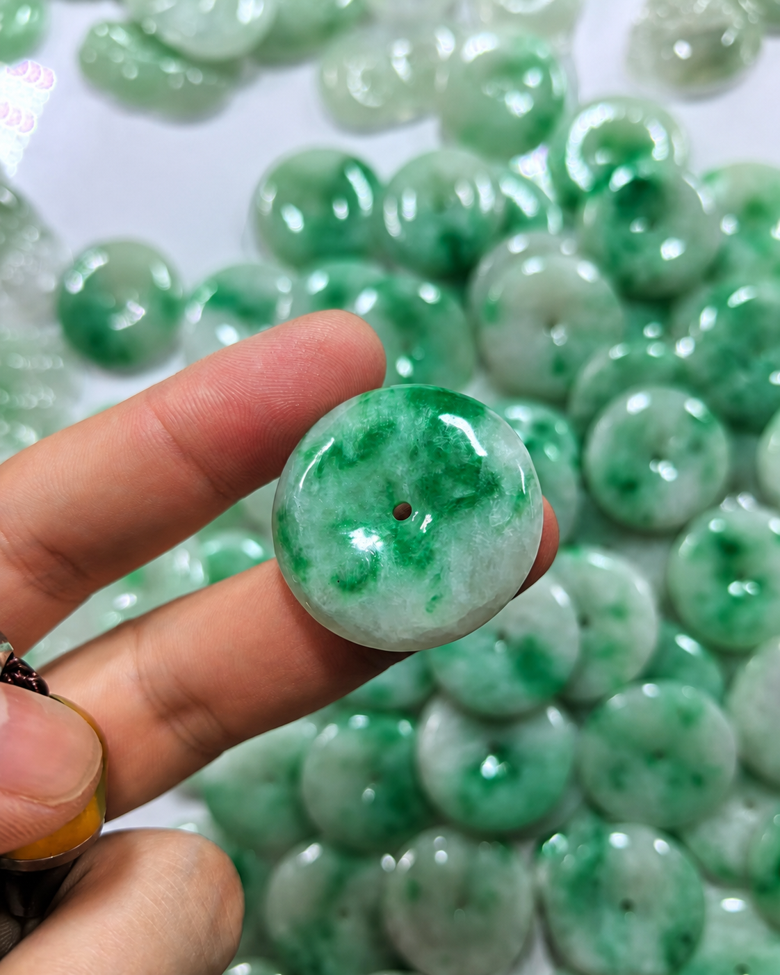 Jade Donut Pendant - 26 x 30 mm