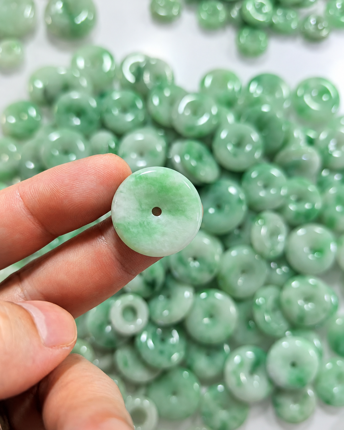 Jade Donut Pendant - 26 x 30 mm