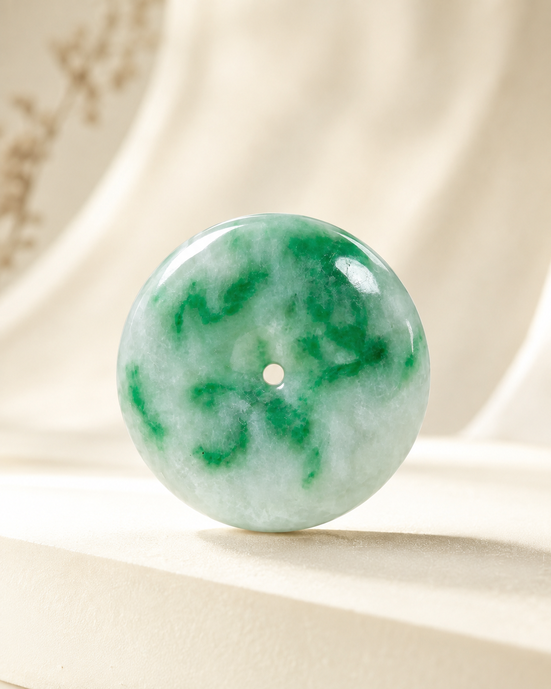 Jade Donut Pendant - 26 x 30 mm