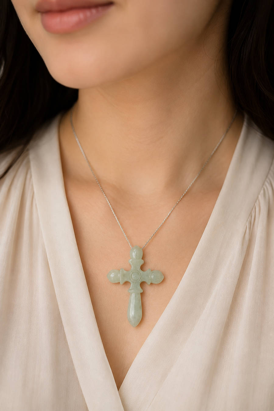 Jade Cross Pendant